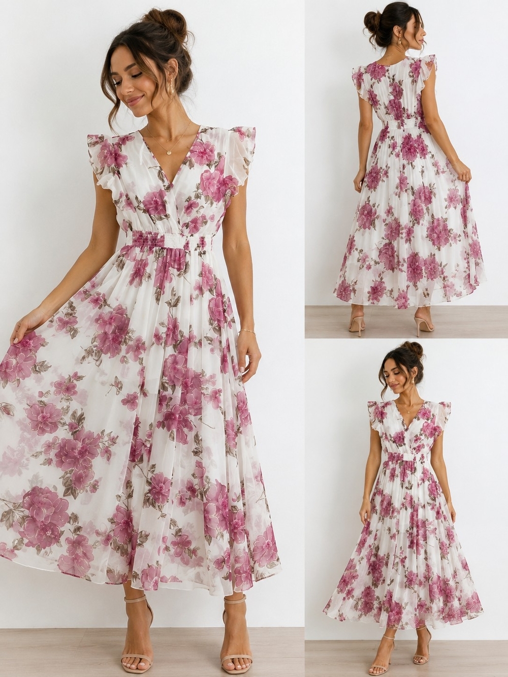 Alexa B Nites Floral Midi Dress Size 8 New With Tags